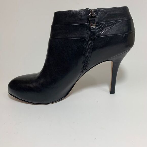 Via Spiga Black Leather Stiletto Booties S… - Picture 2 of 6